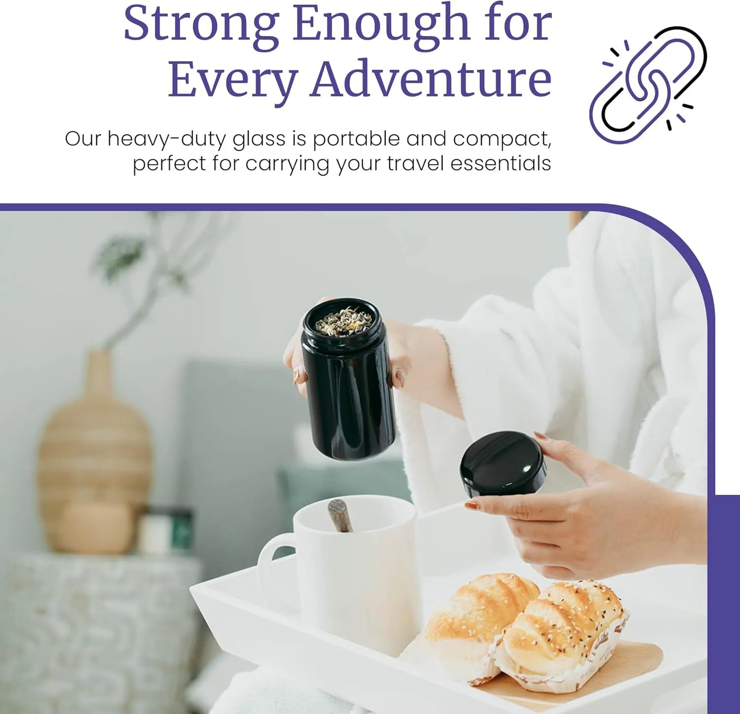 Infinity Jars Tall Screw Top Black Glass Jar 200 Ml (6.7 fl oz) Ultraviolet Airtight Smell Proof Refillable Container for Long Term Storage Coffee Tea Dried Goods Kitchen Pack 3
