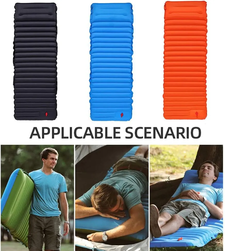 Inflatable Sleeping Pad, Ultralight Fast Inflation Camping Mats Outdoor Mattress Waterproof Air Sleeping Mat with Pillow for Tents Hiking Backpacking Camping Travelling Hammock Beach
