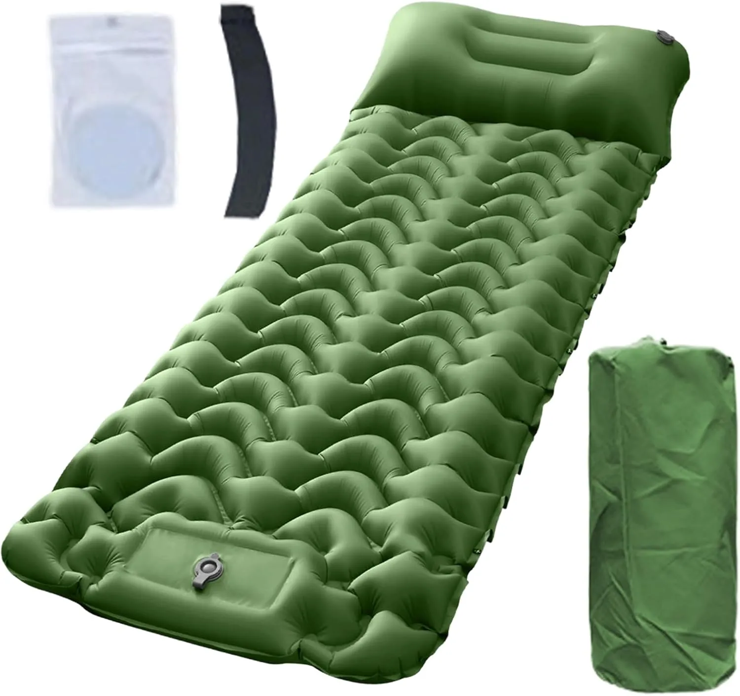 ing Sleeping Pad,Outdoor Sleeping ing Mattress with Pillow - Foldable Portable Sleep Mat with Built-in Foot Pump Compact Gear for Travel Fishing Hiking