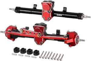 INJORA RC Front & Rear Axles Set  4mm Extended Axles Upgrades Set for SCX24 Bronco Gladiator Deadbolt JLU C10 Axial 1/24 RC Crawler Upgrade Parts