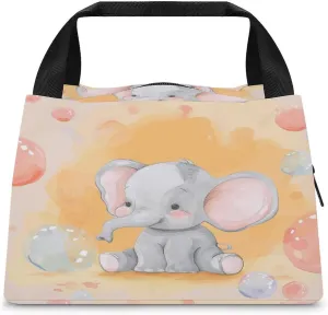 Insulated Bag Handbag,Elephant on The Ground Print Portable Thermal Bag,wear-resistant Insulation Bag,outdoor Insulation Bag