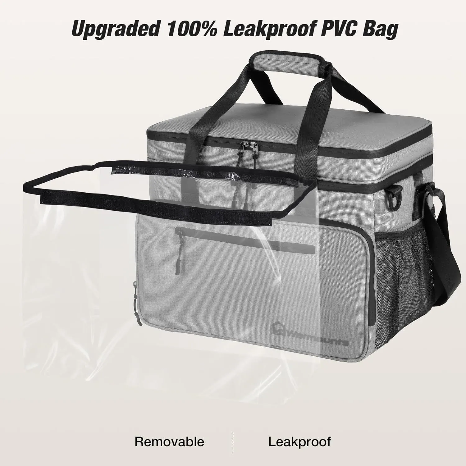 Insulated Cooler Bag 48/75 Cans, Soft Sided Portable Lunch Bag Coolers w/Zippered Top, Leak Proof PVC Interlayer, 5-Layer Insulation Large Ice Chest Bag for Travel, Camping, Beach, Picnic