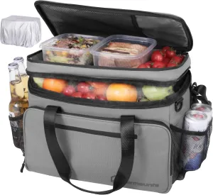 Insulated Cooler Bag 48/75 Cans, Soft Sided Portable Lunch Bag Coolers w/Zippered Top, Leak Proof PVC Interlayer, 5-Layer Insulation Large Ice Chest Bag for Travel, Camping, Beach, Picnic