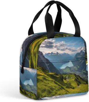 Insulated Lunch Bag for Women/Men,Switzerland Alps Print Lunch Tote Bag,reusable Leakproof Cooler Lunch Bags Organizer