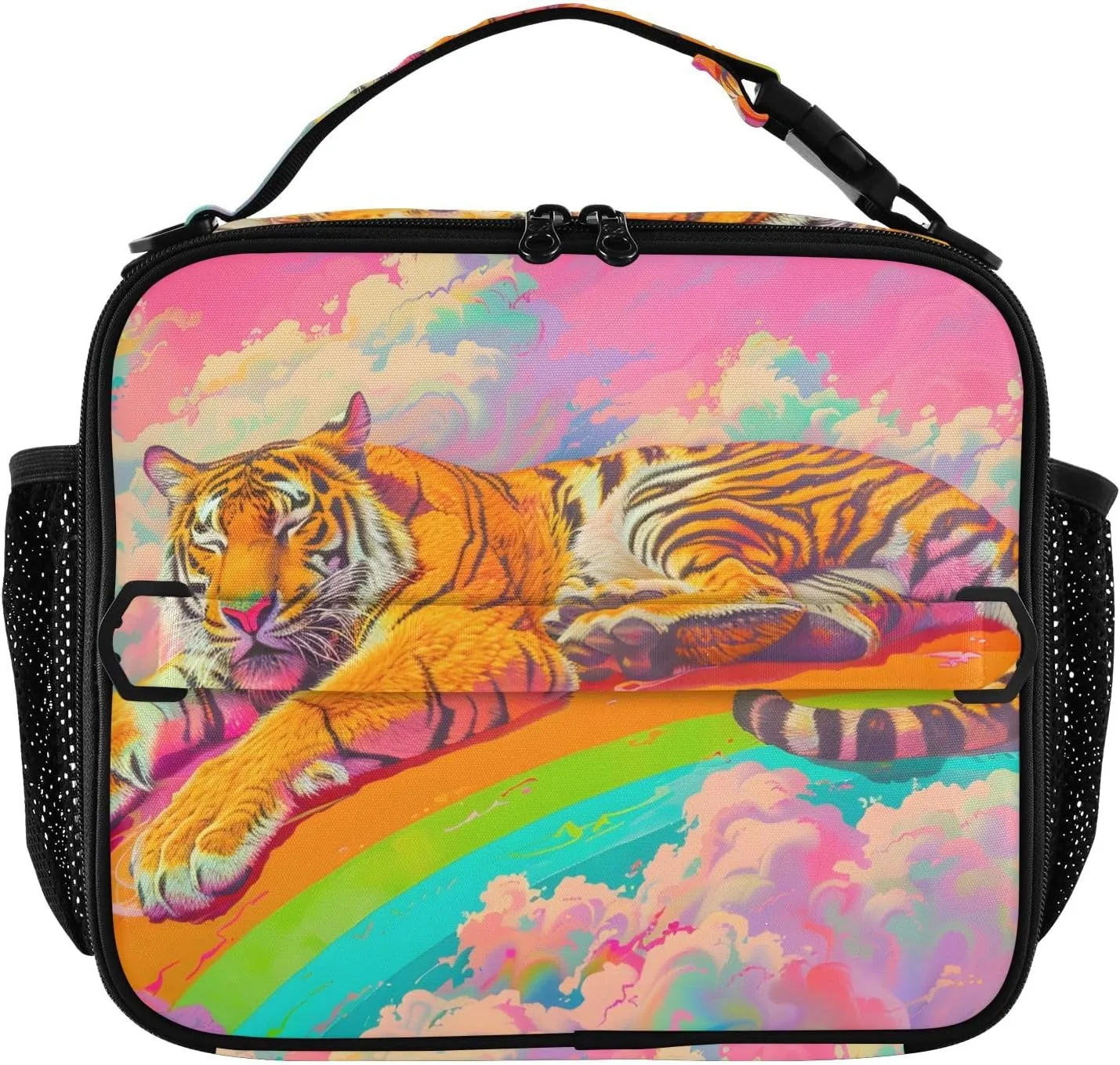 Insulated Lunch Bag Lunch box Cooler Bag for Women Men Beast Rainbow Reusable Portable with Shoulder Strap