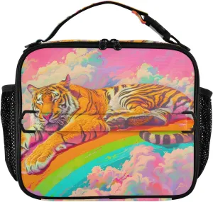 Insulated Lunch Bag Lunch box Cooler Bag for Women Men Beast Rainbow Reusable Portable with Shoulder Strap