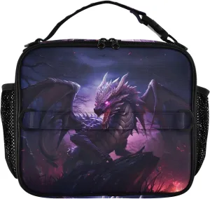 Insulated Lunch Bag Lunch box Cooler Bag for Women Men Dragon Pterosaur Reusable Portable with Shoulder Strap