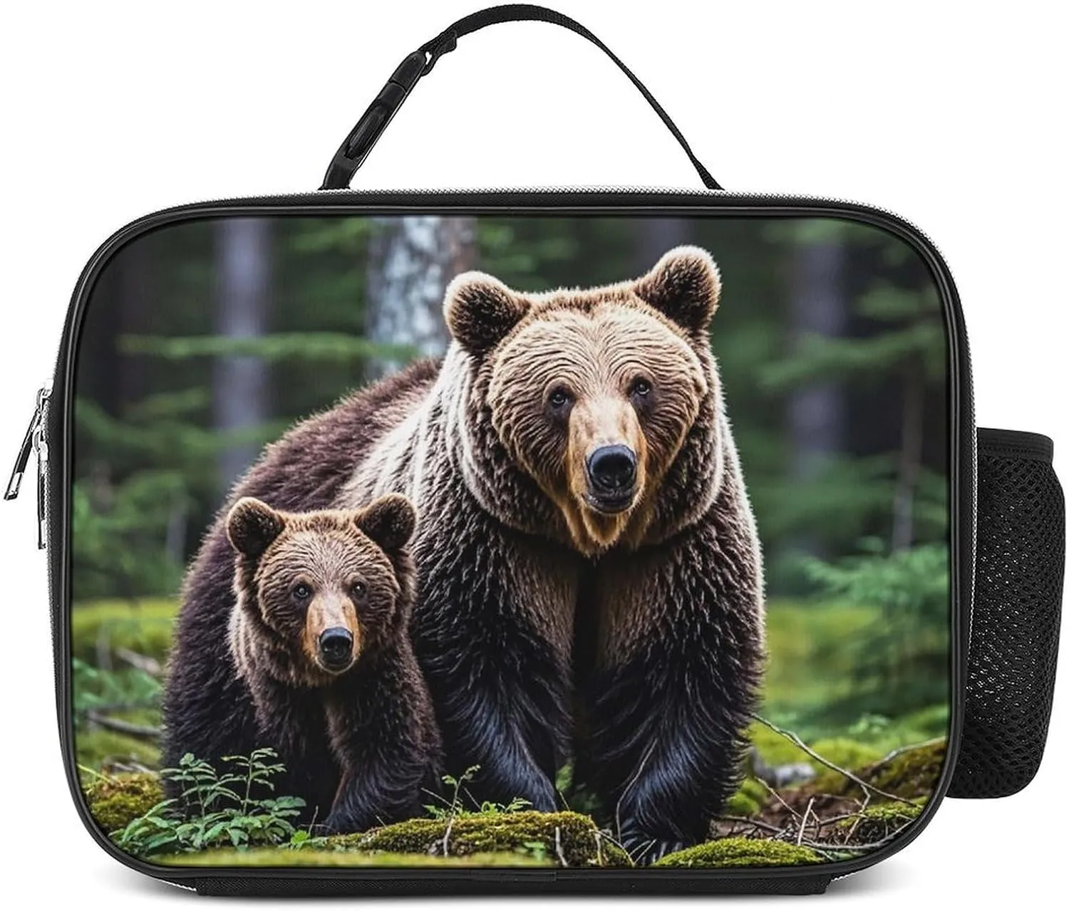 Insulated Lunch Bag Lunch Box for Women Men Reusable Cooler Bag Grizzly Lunch Tote Bag for Work