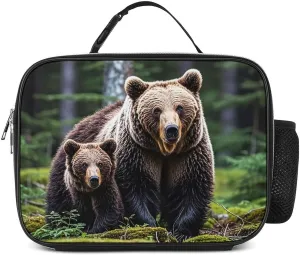 Insulated Lunch Bag Lunch Box for Women Men Reusable Cooler Bag Grizzly Lunch Tote Bag for Work