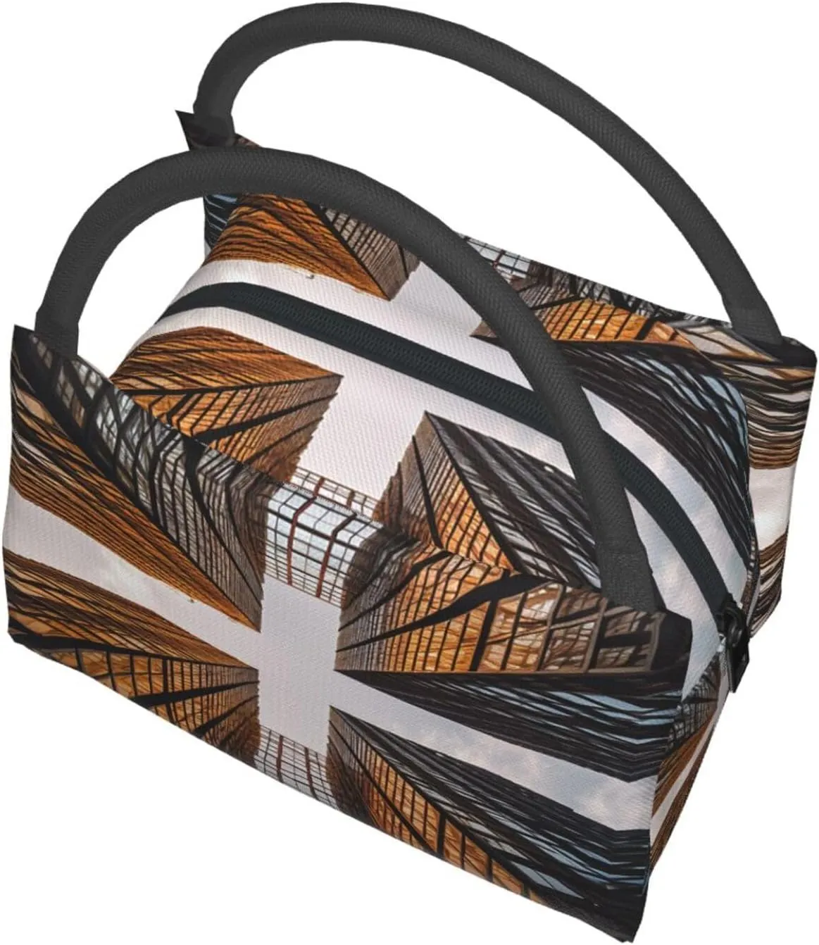 Insulated Lunch Bag Lunch box for Women Men Reusable Cooler Bag Skyscraper Looking Up at Sky Lunch Bag Portable Lunch Tote Bag Leakproof Lunchbox for Work Travel Picnic Office