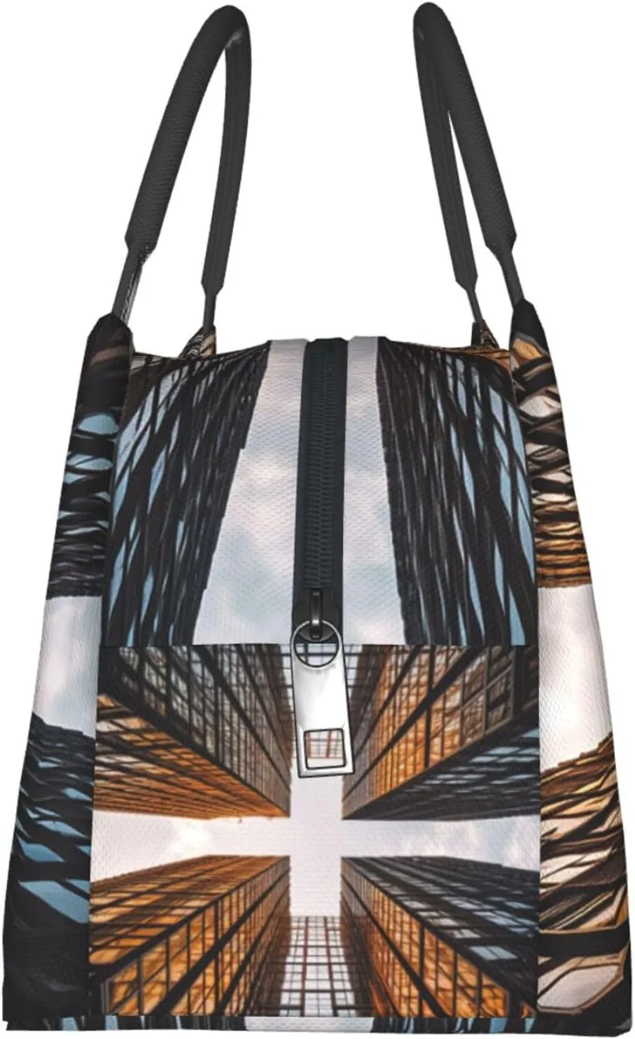 Insulated Lunch Bag Lunch box for Women Men Reusable Cooler Bag Skyscraper Looking Up at Sky Lunch Bag Portable Lunch Tote Bag Leakproof Lunchbox for Work Travel Picnic Office