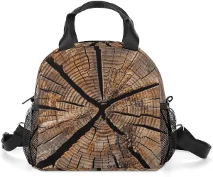 Insulated Lunch Box Tree Stump Wood Grain Lunch Bag for Women Men Meal Bags for Work Picnic Travel