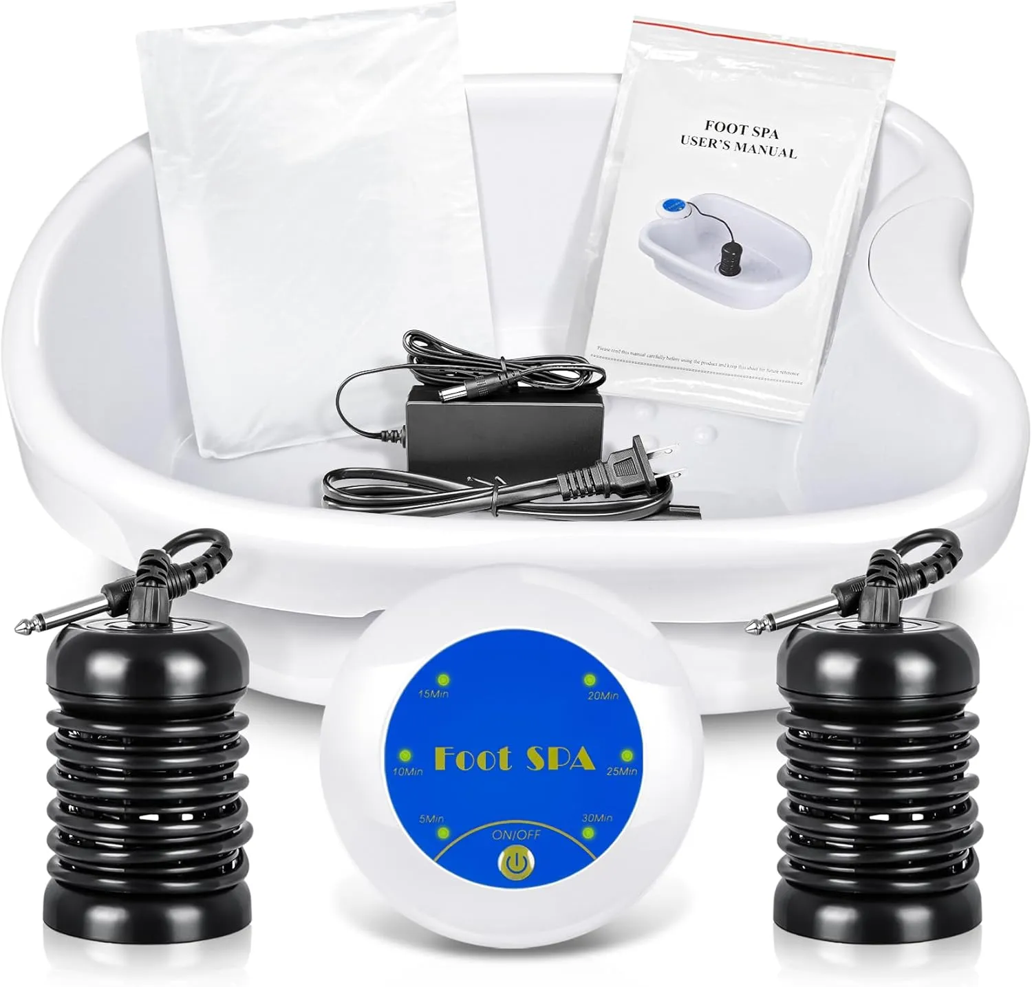 Ionic Detox Foot Bath Machine, Personal Ionic Foot Cleanse SPA Machine for Home Beauty Salon Spa with Basin, 100 Liners and Two Round Arrays