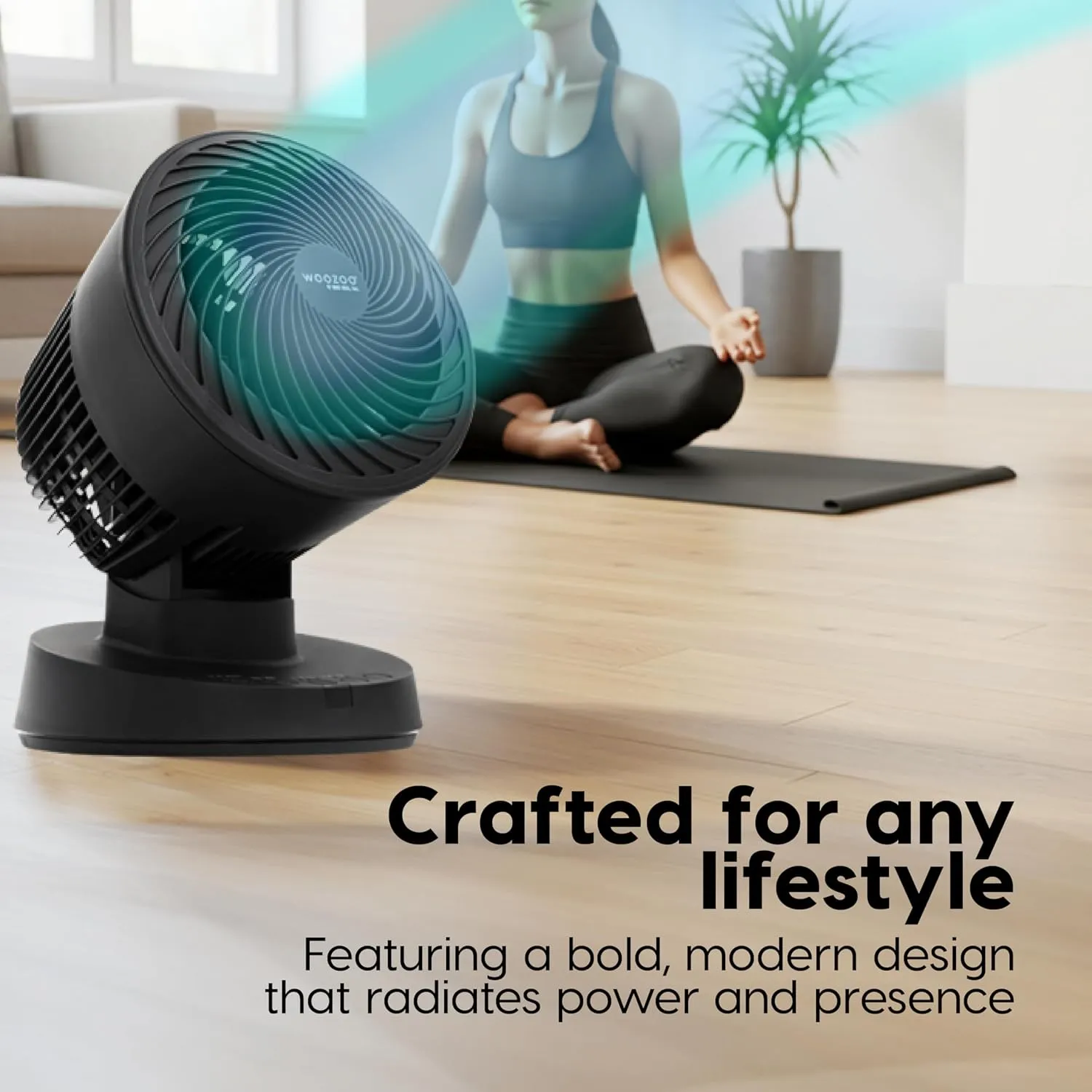 IRIS USA WOOZOO Air Circulator Fan with Remote, Oscillating, 3 Speeds, 56ft Max Air Distance, Adjustable Tilt, Quiet Motor, Small Fan for Bedroom, Office, Dorm, Black
