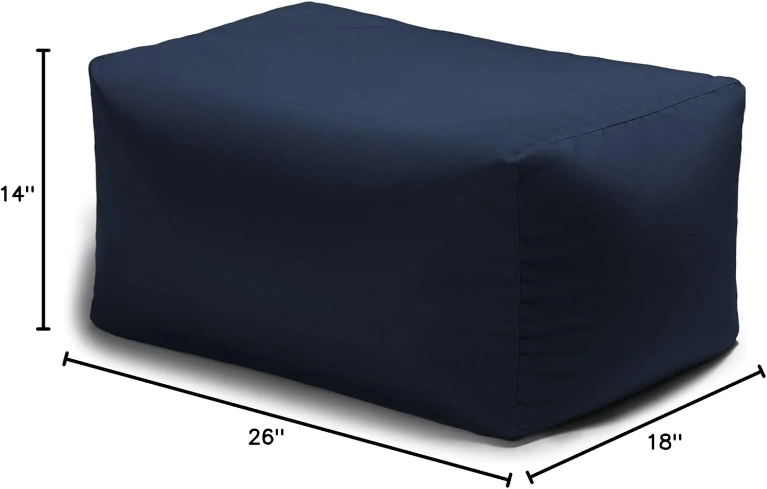 Jaxx Leon Outdoor Bean Bag Ottoman, Navy Blue