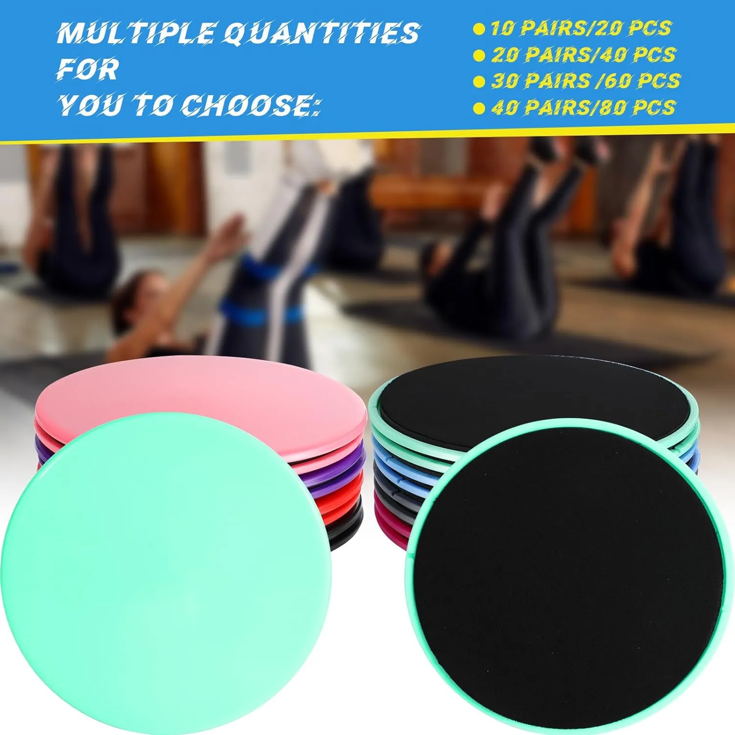 Jenaai Core Sliders Bulk Exercise Glider Discs Gifts for Group Training Classes Fitness Slider Workout Dual Sided AB Pads for Hiit Gym Carpet Hardwood Floor