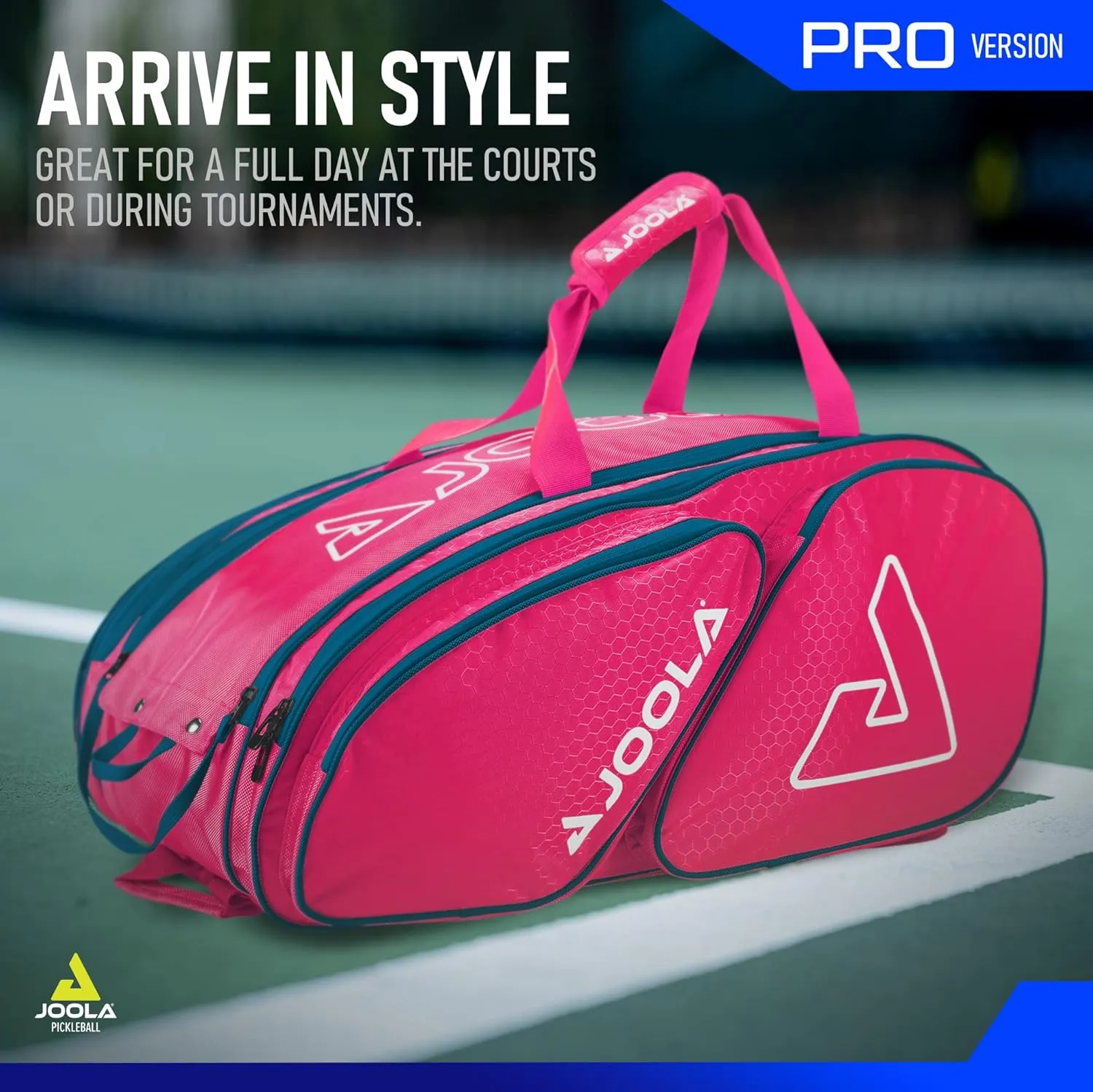 JOOLA Tour Elite Pro Pickleball Bag – Backpack & Duffle Bag for Paddles & Pickleball Accessories – Thermal Insulated Pockets Hold 4  Paddles - Includes Fence Hook