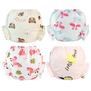Joyo roy 4pcs Baby Girl Bloomers Toddler Bloomers Baby Bloomers 0-3 Months Baby Bloomers 3-6 Months Waterproof Pants Toddler Baby Girl Bloomers 3-6 Months Newborn Bloomers For Girls Bloomies Underwear