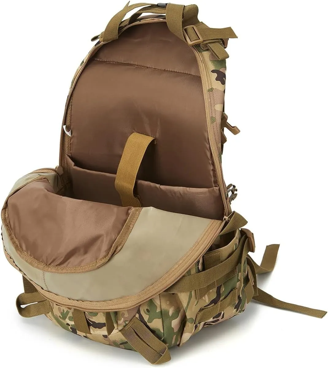 Jungle Leopard 40L Tactical Backpack Men Camping Hiking Bag Reflective Travel Survival MOLLE Climbing Rucksack(T)