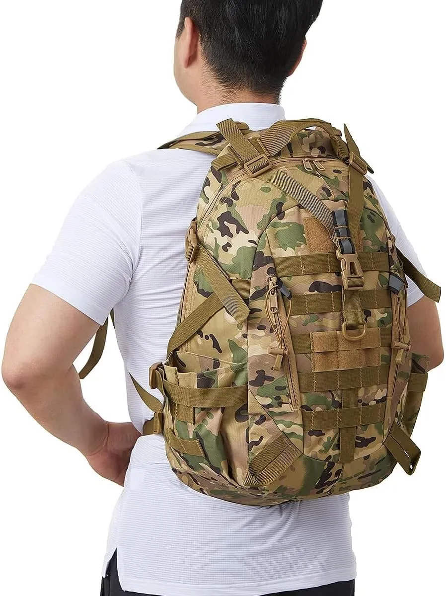 Jungle Leopard 40L Tactical Backpack Men Camping Hiking Bag Reflective Travel Survival MOLLE Climbing Rucksack(T)