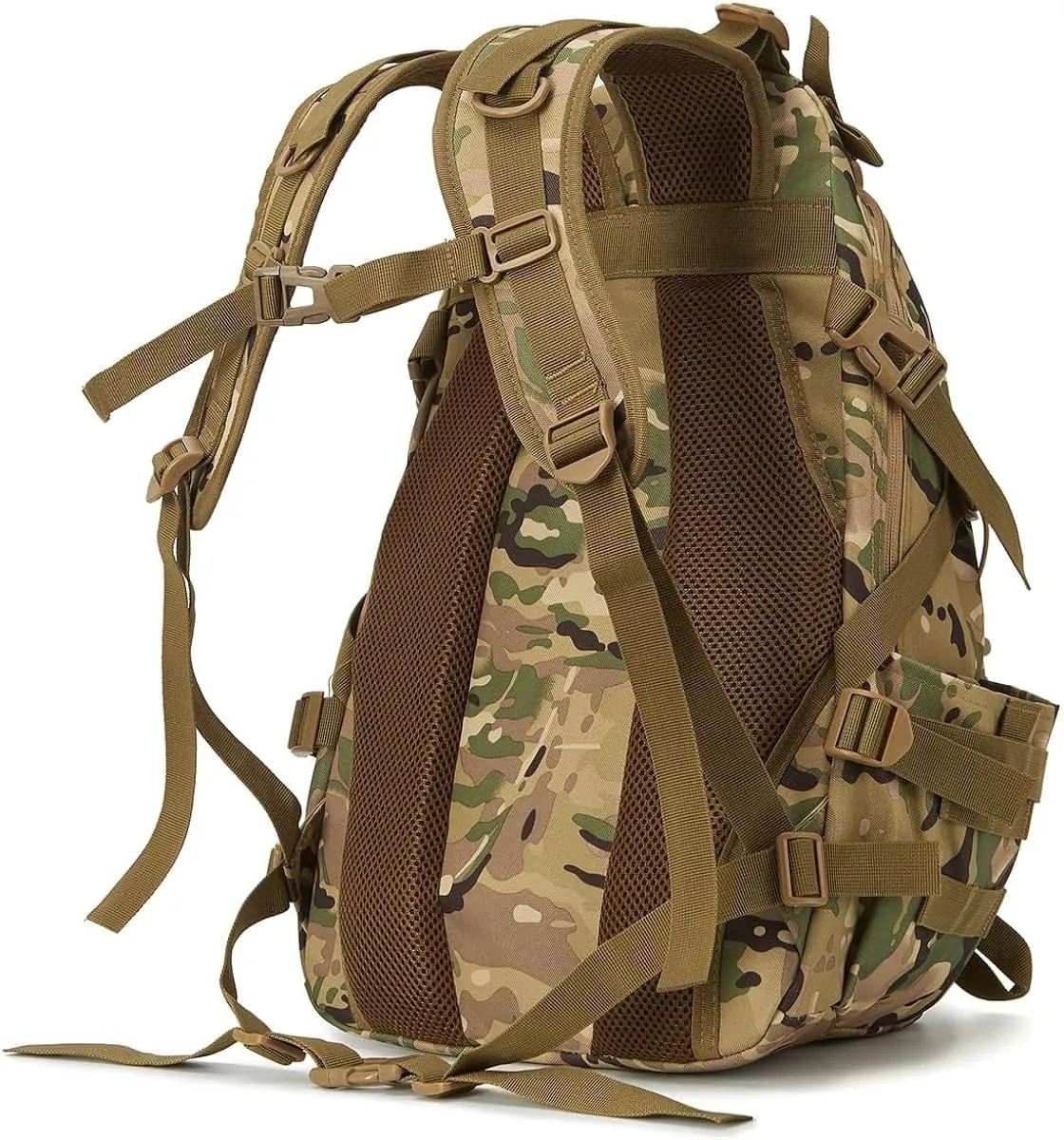 Jungle Leopard 40L Tactical Backpack Men Camping Hiking Bag Reflective Travel Survival MOLLE Climbing Rucksack(T)