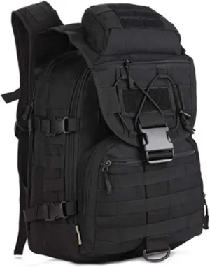 Jungle Leopard Tactical Backpack 40L Military Backpack 900D Nylon Waterproof Army Rucksack Camping Hiking Fishing Hunting Bag(S413-40-Black)