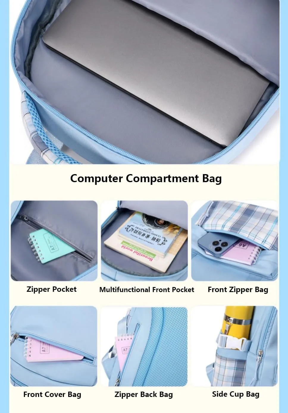 Kawaii Backpack Large Capacity Backpack Girl's Backpack Suitable for Daily Use on School Excursions with Cute Pendant