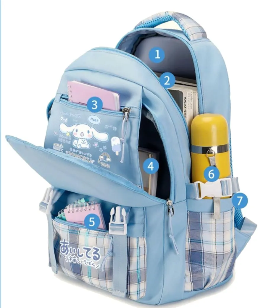 Kawaii Backpack Large Capacity Backpack Girl's Backpack Suitable for Daily Use on School Excursions with Cute Pendant