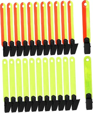 KESYOO 24pcs Outdoor Reflective Tape Hunt Hike Reflective Trail Markers Safety Bright Eyes Trail Markers Strap Yellow Orange Tree High Visibility Clips Night Running Gear Spot Markers