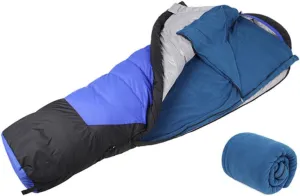 KICHOUSE Camping Sleeping Bags 180x75cm Fleece Sleeping Bag for Cool Weather Lightweight Compact Blue Storage Pouch