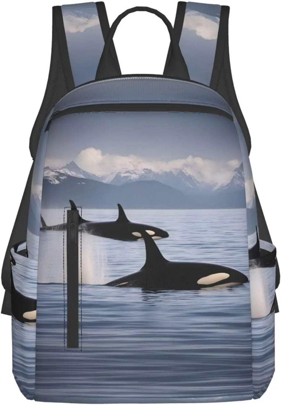 Killer Whales Swim Along print Fashion Backpacks Hiking Camping Day bags Men Women Traveling Outdoor backpacks