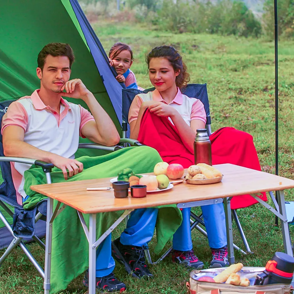 KingCamp 2-Folded Bamboo Table for 4 People