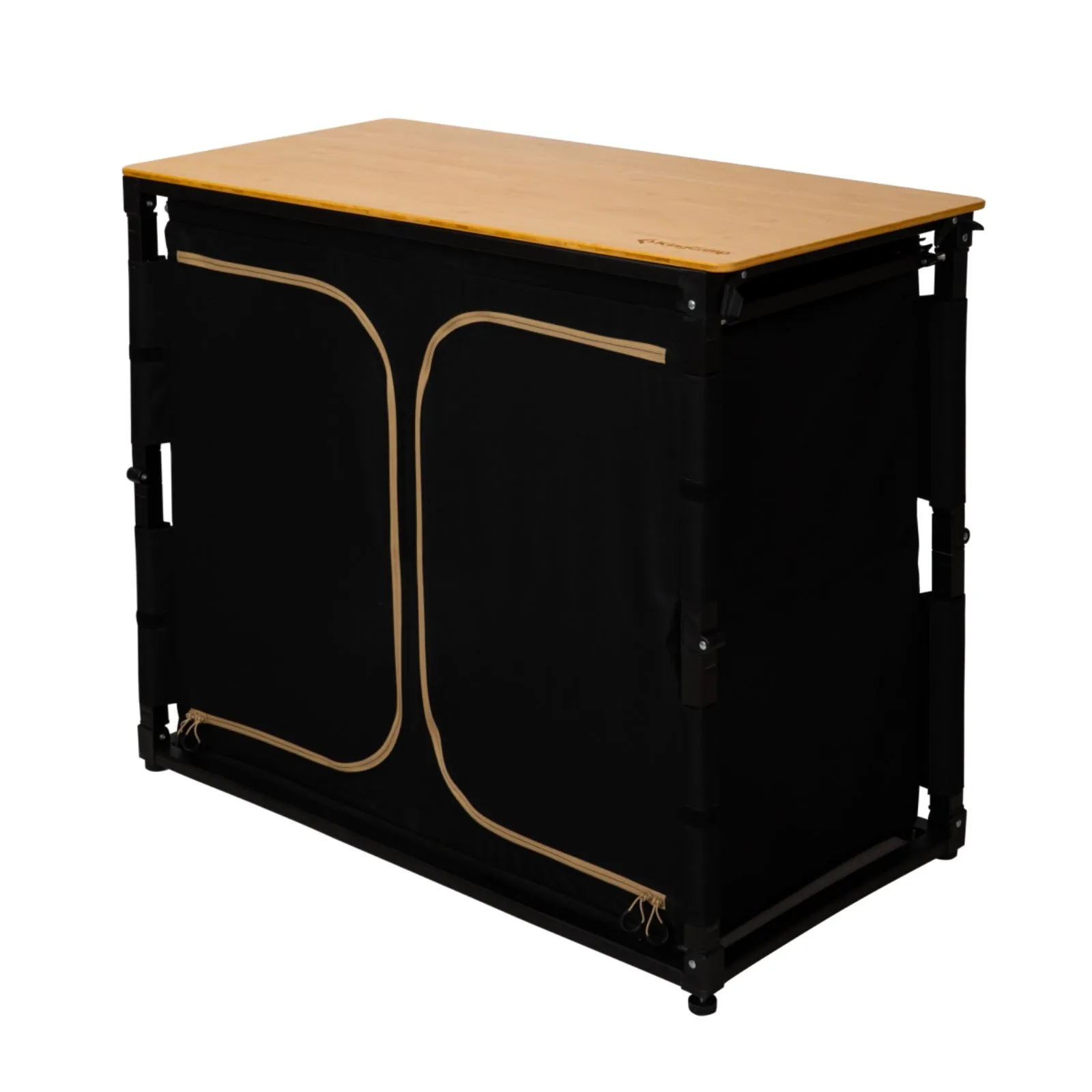 KingCamp Camping Kitchen Table – Portable Grill Station with Bamboo Top