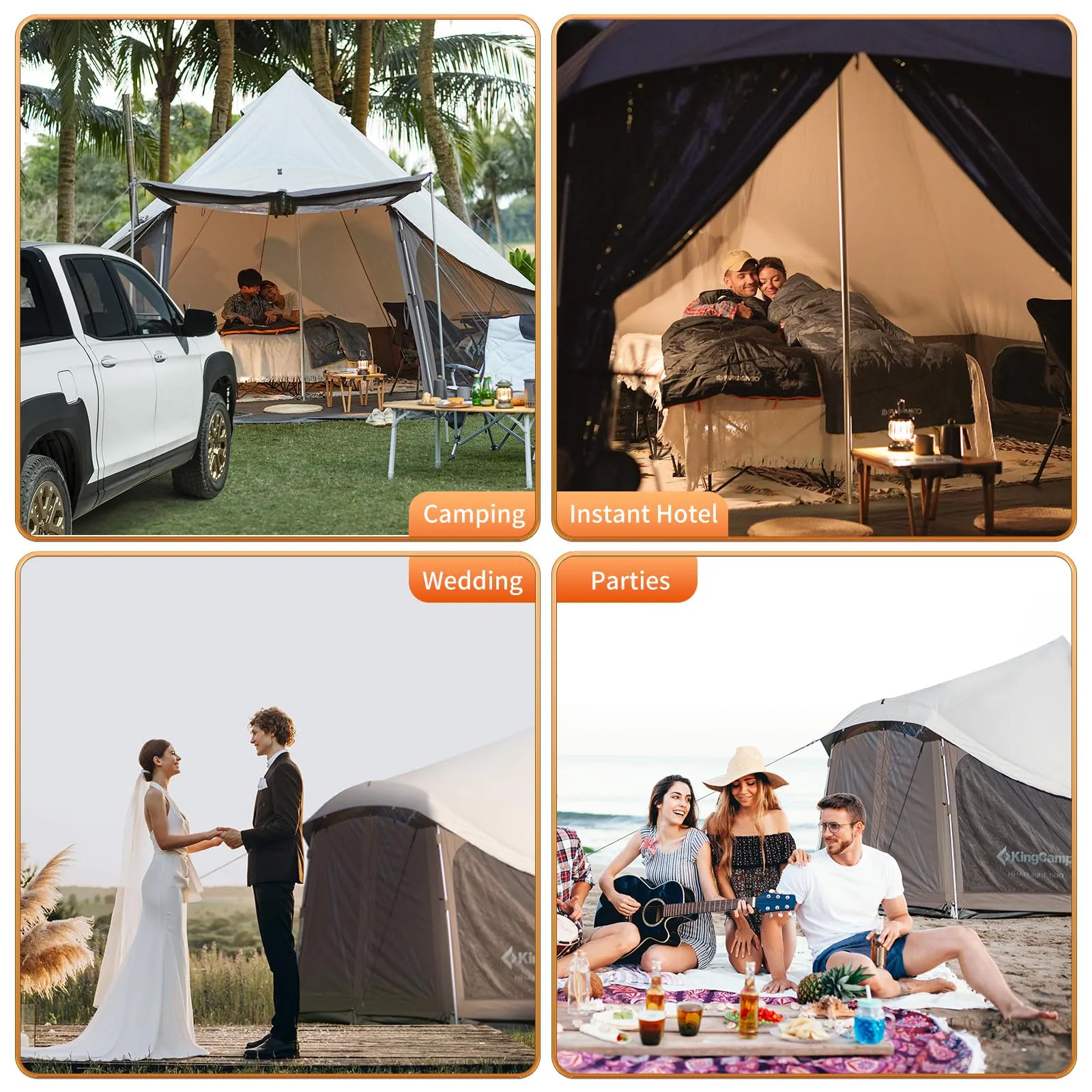 KingCamp KHAN LIGHT 400 Canvas Bell Tent For 4-6 Person