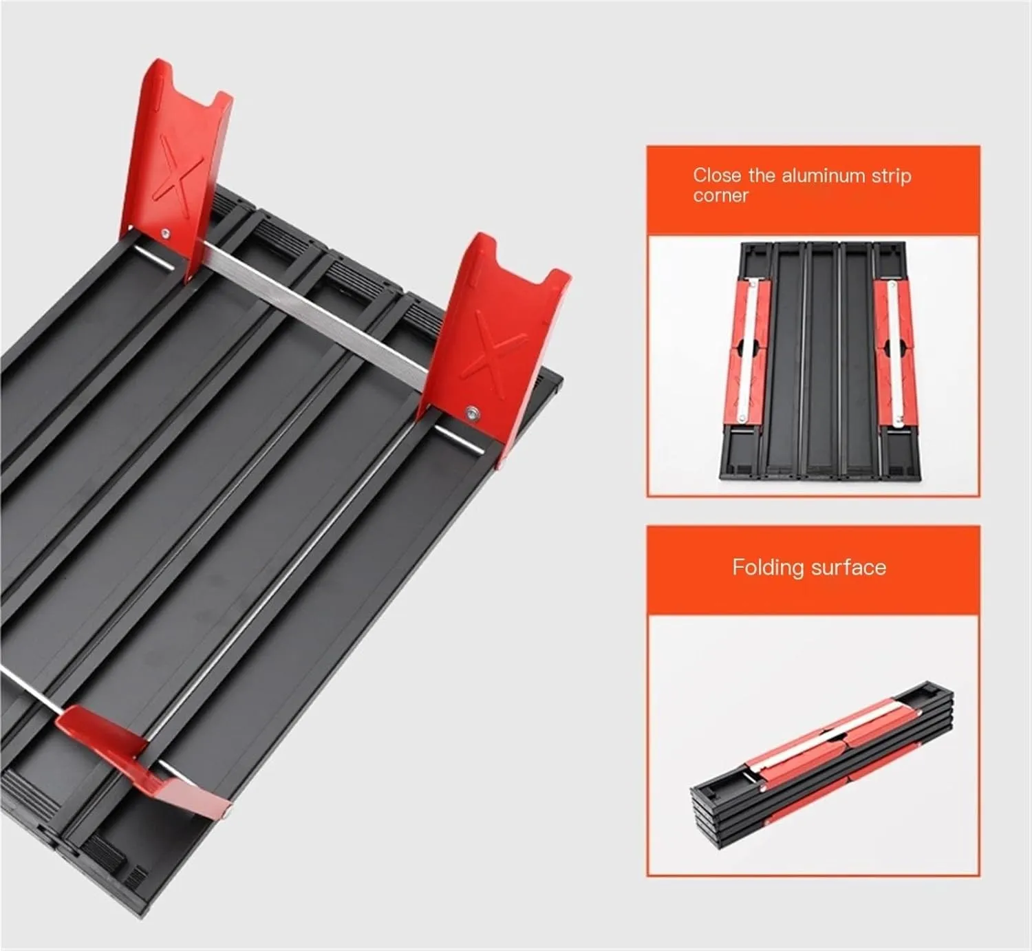 KIRANDY Folding Table, Outdoor Portable Aluminum Alloy Table, Super Small Tent Camping Table Coffee Table (颜色 : Red Black)