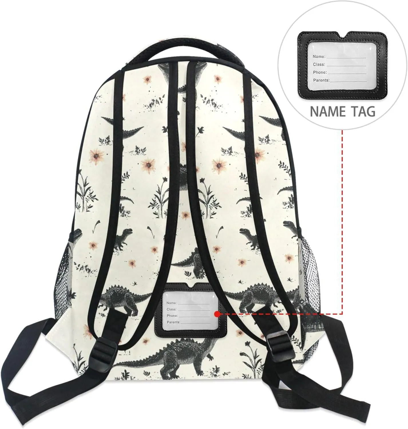 KLL Backpack for Men Women Waterproof Backpack with Chest Strap Gift Men & Women Sweet Dinosaurs