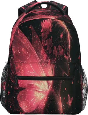 KLL Backpacks for Men and Women Waterproof Laptop Bag with Chest Strap Gift Men & Women Flower Fairy Environment Butterflies