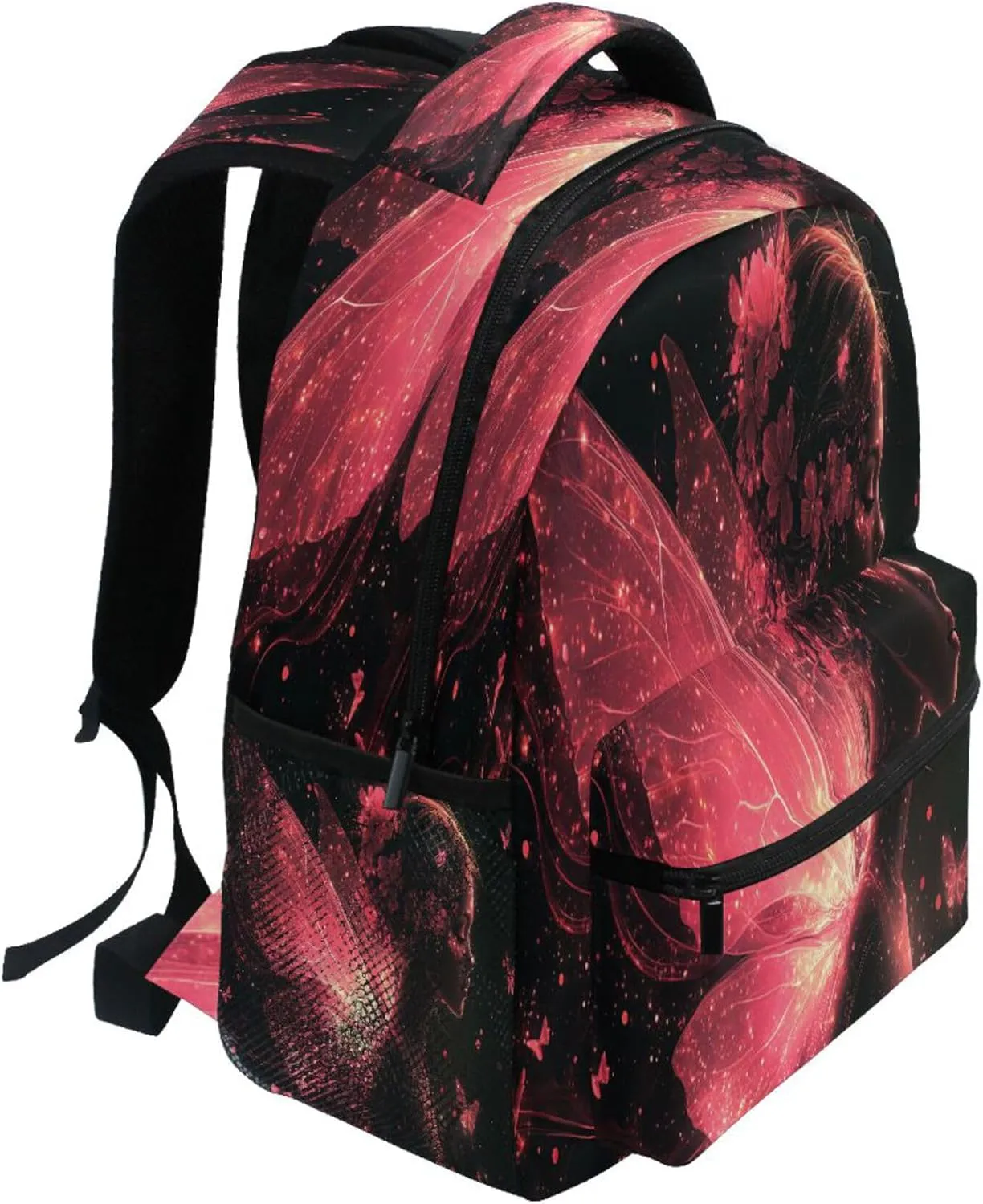 KLL Backpacks for Men and Women Waterproof Laptop Bag with Chest Strap Gift Men & Women Flower Fairy Environment Butterflies