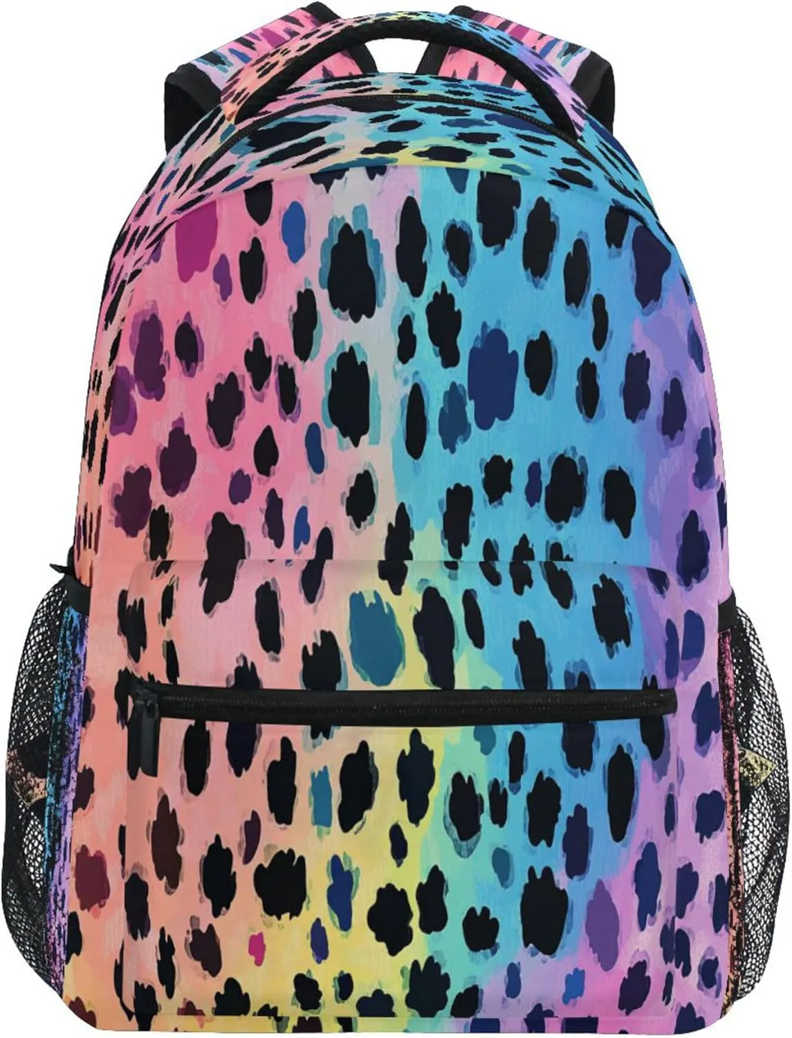 KLL Laptop Backpack for Unisex Adult Fashion Personal Backpack with Chest Strap for Travel Trip Colorful Leopard