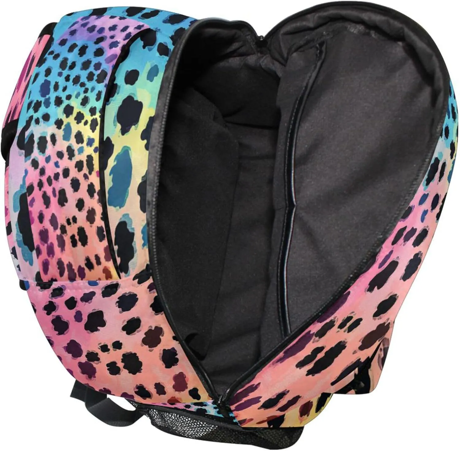 KLL Laptop Backpack for Unisex Adult Fashion Personal Backpack with Chest Strap for Travel Trip Colorful Leopard