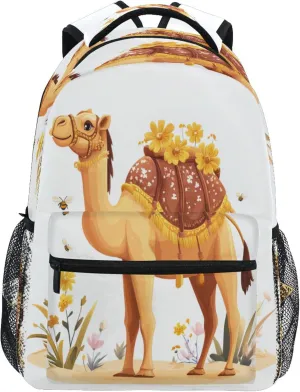 KLL Sport Backpack for Teacher Nurse Waterproof Outdoor Backpack with Chest Strap for College Work Beauty Camel White