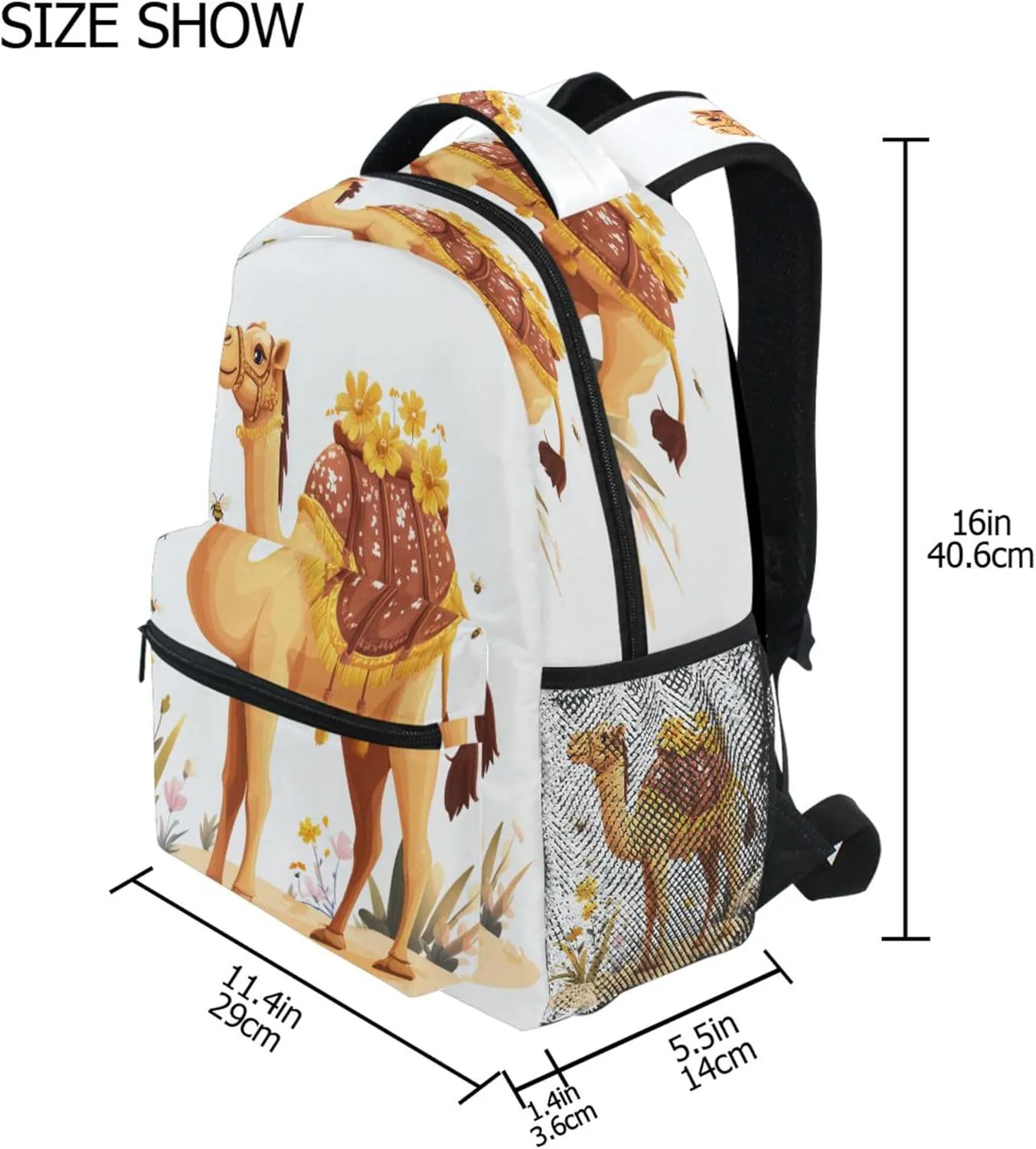 KLL Sport Backpack for Teacher Nurse Waterproof Outdoor Backpack with Chest Strap for College Work Beauty Camel White