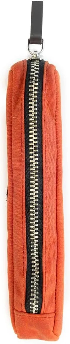 Kolo Parker Mini Pen, Pencil and Marker Case, Compact and Lightweight, Waxed Canvas, Persimmon