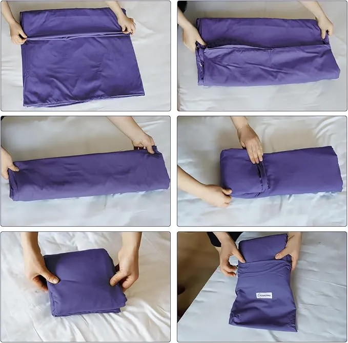 KOMUSMO Sleeping Bag Liner with Zipper, Ultralight Travel Sheets for Adults, Portable Sleep Sack Camping Sheet, Ideal for Traveling, Hiking, Tenting, Hotel and Camping
