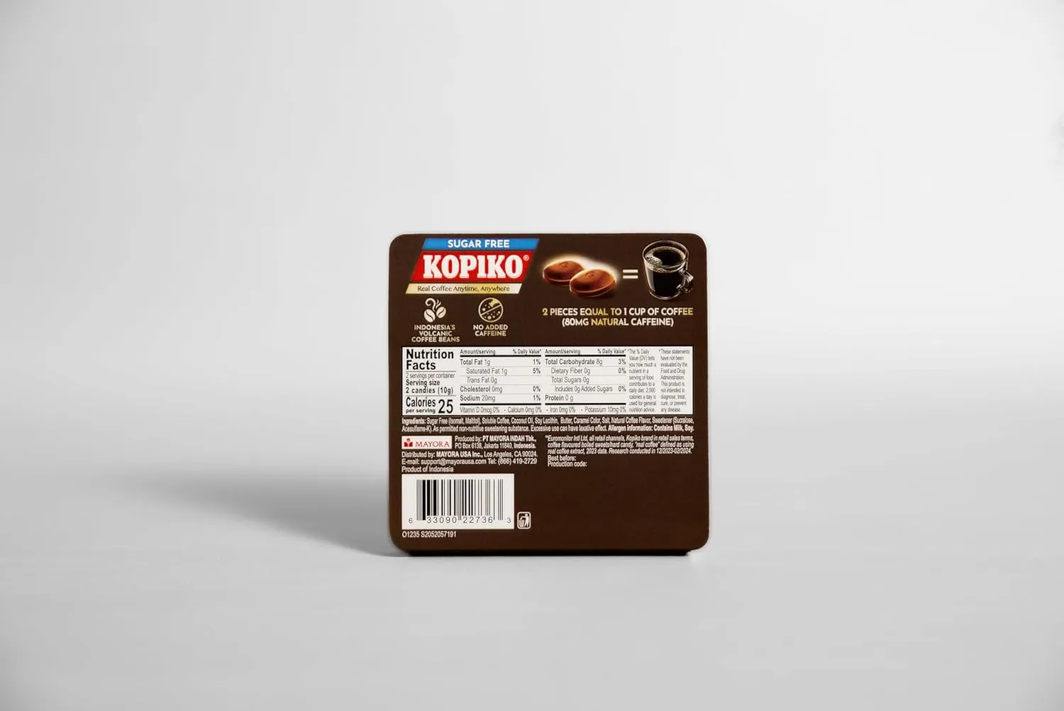 Kopiko Focus Coffee Candy - Highly Concentrated Coffee Candy, 12 pack box with 4 Focus candies per pack. 2 Candies Equals One Cup of Coffee