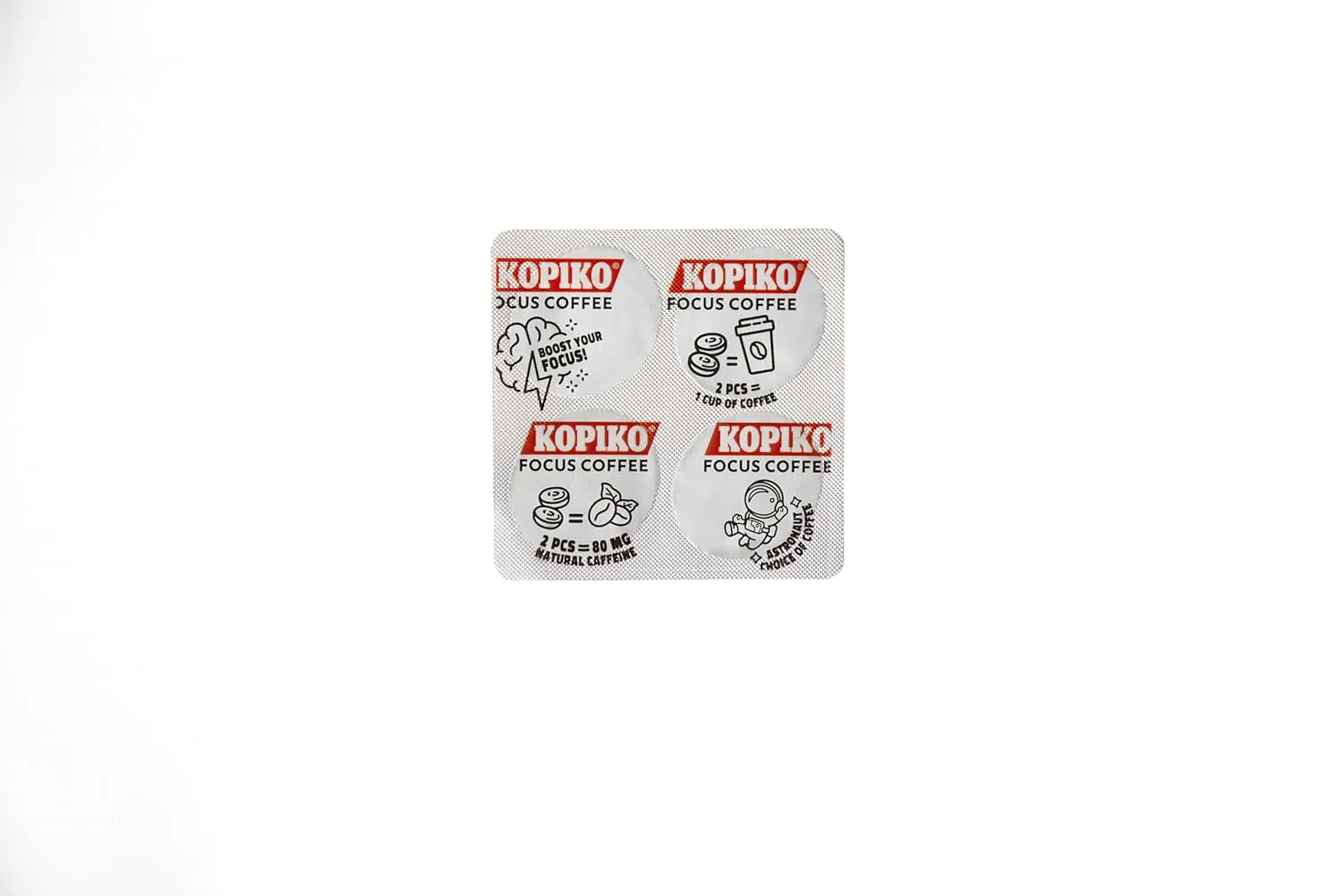 Kopiko Focus Coffee Candy - Highly Concentrated Coffee Candy, 12 pack box with 4 Focus candies per pack. 2 Candies Equals One Cup of Coffee