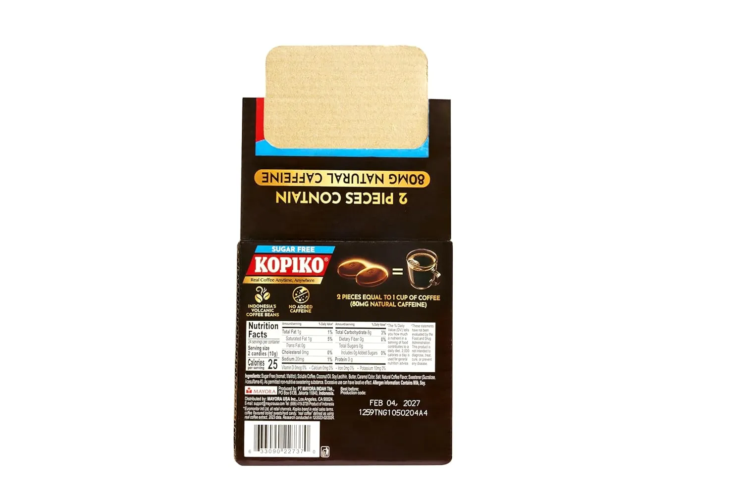 Kopiko Focus Coffee Candy - Highly Concentrated Coffee Candy, 12 pack box with 4 Focus candies per pack. 2 Candies Equals One Cup of Coffee