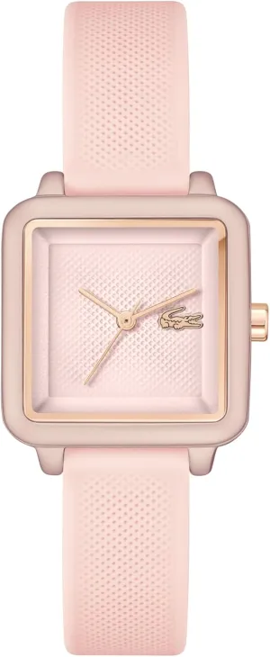 Lacoste.12.12 Flow Women's 3H Quartz Watch - Slim Silicone Strap - Square Case - Water Resistant up to 3ATM/30 Meters - Minimalist Elegance for Her - 26mm