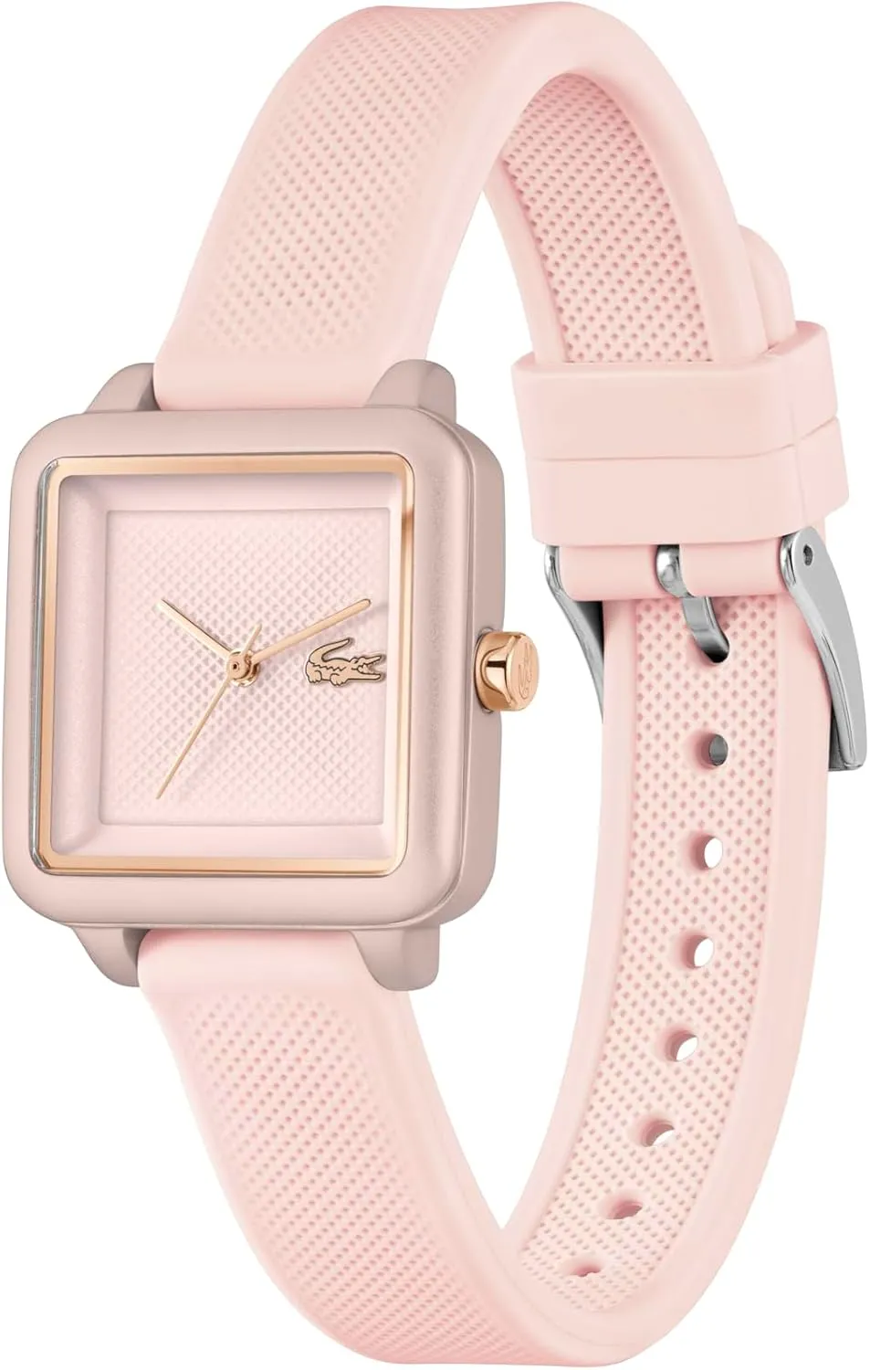 Lacoste.12.12 Flow Women's 3H Quartz Watch - Slim Silicone Strap - Square Case - Water Resistant up to 3ATM/30 Meters - Minimalist Elegance for Her - 26mm