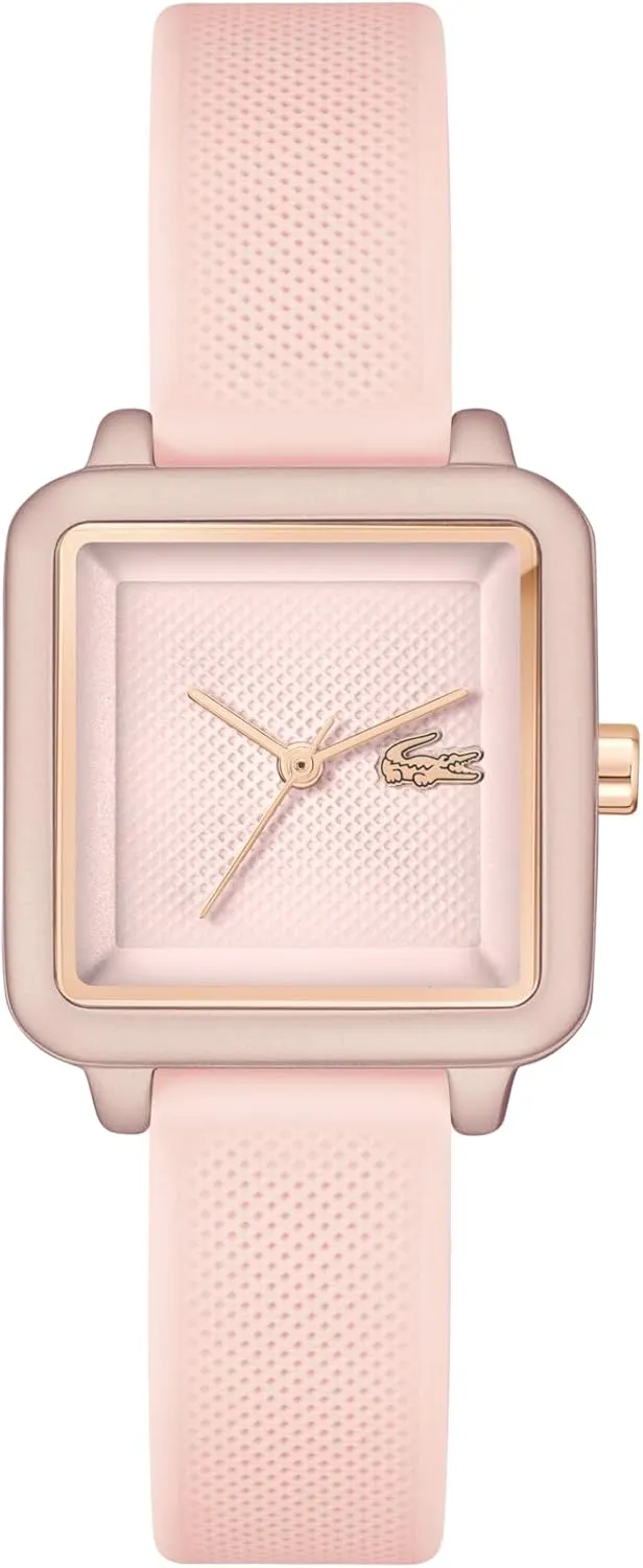 Lacoste.12.12 Flow Women's 3H Quartz Watch - Slim Silicone Strap - Square Case - Water Resistant up to 3ATM/30 Meters - Minimalist Elegance for Her - 26mm